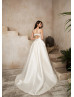 Ivory Satin Keyhole Back Classic Wedding Dress